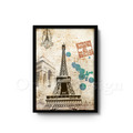 VINTAGE 工業風格 LOFT 北歐風 掛飾 掛畫 環遊世界系列 法國 艾菲爾鐵塔