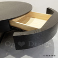 簡約 北歐 風格 設計師款 囚型 圓形茶几 黑色 帶抽屜-90CM_7