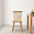 特價-北歐極簡 設計款 小清新風格 無扶手餐椅 餐廳椅 stick chair 溫莎 線條椅 原木色_3