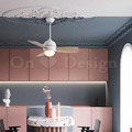 夏天好涼快 北歐 極簡 風格 吊扇燈 三葉草風扇LED 吸頂燈 吊燈-白色_3
