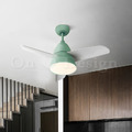 夏天好涼快 北歐 極簡 風格 吊扇燈 舒芙蕾 36吋 風扇LED 吸頂燈 吊燈-綠色_1
