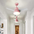 夏天好涼快 北歐 極簡 風格 吊扇燈 舒芙蕾 36吋 風扇LED 吸頂燈 吊燈-粉色_1