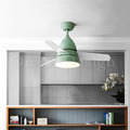 夏天好涼快 北歐 極簡 風格 吊扇燈 舒芙蕾 36吋 風扇LED 吸頂燈 吊燈-綠色_4