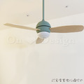 夏天好涼快 北歐 極簡 風格 吊扇燈 三葉草風扇LED 吸頂燈 吊燈-綠色_3