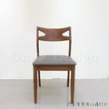 北歐極簡 設計款 小清新風格 扶手餐椅 實木 餐廳椅  夏蕾 日式  胡桃色餐椅_2