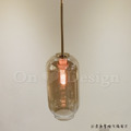 丹麥設計 北歐 極簡 設計師的燈款 黃銅 玻璃 卵石 琥珀玻璃吊燈 -小號_6