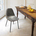 LOFT 法式 復古 工業風 鐵 咖啡廳 餐椅 DSW 閃電縫線 仿油蠟皮餐椅 - 灰皮_2