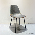 LOFT 法式 復古 工業風 鐵 咖啡廳 餐椅 DSW 閃電縫線 仿油蠟皮餐椅 - 灰皮_7