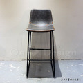 LOFT 工業風家具 復古仿舊鐵件 閃電縫線 座墊 格蘭椅 咖啡廳 格蘭 吧檯椅-灰色_3