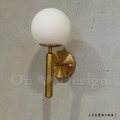 丹麥設計 北歐 極簡 設計師的燈款 走道燈 金屬 鍍金 鐵 奶白玻璃 大頭泡泡 壁燈_4