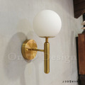 丹麥設計 北歐 極簡 設計師的燈款 走道燈 金屬 鍍金 鐵 奶白玻璃 大頭泡泡 壁燈_5