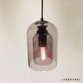 丹麥設計 北歐 極簡 設計師的燈款 口吹玻璃 雙層 鐘罩吊燈 -煙燻色_6