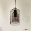 丹麥設計 北歐 極簡 設計師的燈款 口吹玻璃 雙層 鐘罩吊燈 -煙燻色_4
