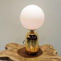 北歐 極簡 經典風格 台燈 書房燈 設計款 和風 大頭泡泡 鍍金 桌燈 -20CM_5