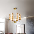 美式 復古 設計師燈款 北歐 後現代風格 客廳 主燈 金 諾曼第 吸頂燈 6燈 -琥珀色_1