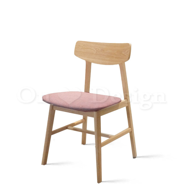 北歐極簡 設計款 小清新風格 餐椅 實木 餐廳椅  日式 艾兒 餐椅 原木-粉
