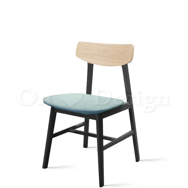 北歐極簡 設計款 小清新風格 餐椅 實木 餐廳椅  日式 艾兒 餐椅 黑木-綠