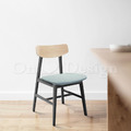 北歐極簡 設計款 小清新風格 餐椅 實木 餐廳椅 日式 艾兒 餐椅 黑木-綠_2