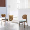 北歐極簡 設計款 小清新風格 餐椅 實木 餐廳椅 日式 艾羅 餐椅 柚木色-湖水藍_3