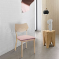 北歐極簡 設計款 小清新 餐椅 實木 餐廳椅 日式 艾莎 餐椅 洗白色-粉_2