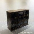 Vintage LOFT 法式 工業風 復古 鐵件 展示櫃 幾何 矩形 有機玻璃 九宮格 收納櫃 仿舊色_4