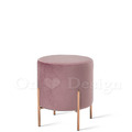 LUXURY 美式 極簡 鍍金 奢華風 穿鞋凳 玄關凳 四腳 圓 矮凳 - 粉色