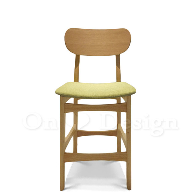 北歐 極簡 小清新 風格 中島吧檯椅 橡膠實木 原木色 艾莎吧檯椅 綠色-60H