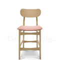 北歐 極簡 小清新 風格 中島吧檯椅 橡膠實木 洗白色 艾莎吧檯椅 粉色-60H
