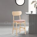 北歐 極簡 小清新 風格 中島吧檯椅 橡膠實木 洗白色 艾莎吧檯椅 粉色-60H_1