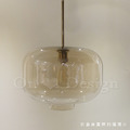 丹麥設計 北歐 極簡 設計師的燈款 黃銅 玻璃 卵石 琥珀玻璃吊燈 - 大號_4