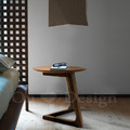 簡約 極簡風格 小清新 客廳 咖啡桌 沙發邊几 彎彎 實木桌面邊几 胡桃色-47H_3