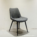 LUXURY 美式 極簡 奢華風 無扶手 亞瑟 線條 雙色 餐椅 B款- 灰布_3