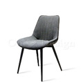 LUXURY 美式 極簡 奢華風 無扶手 亞瑟 線條 雙色 餐椅 B款- 灰布