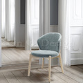 北歐極簡 設計款 小清新 餐椅 實木 餐廳椅 日式 波力 餐椅 洗白木色-水藍_1