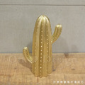 丹麥 北歐風 創意禮品手 樹脂 擺件 裝飾品 金色 仙人掌-D款_4