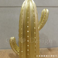 丹麥 北歐風 創意禮品手 樹脂 擺件 裝飾品 金色 仙人掌-D款_5