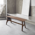 日式 北歐風 輕工業風 復古 簡約 實木 胡桃色  A字實木長凳 -100CM_1