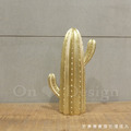丹麥 北歐風 創意禮品手 樹脂 擺件 裝飾品 金色 仙人掌-D款_2