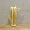 丹麥 北歐風 創意禮品手 樹脂 擺件 裝飾品 金色 仙人掌-C款_3