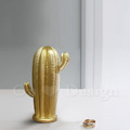 丹麥 北歐風 創意禮品手 樹脂 擺件 裝飾品 金色 仙人掌-C款_1