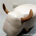 LOFT 工業風家具 可愛動物系列 走廊凳 牛牛矮凳 米灰色-特價商品_4