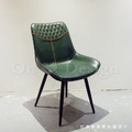 LOFT 法式 復古 工業風 鐵 咖啡廳 餐椅 仿油蠟皮 飛機 餐椅 - 綠皮_7