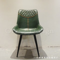 LOFT 法式 復古 工業風 鐵 咖啡廳 餐椅 仿油蠟皮 飛機 餐椅 - 綠皮_5