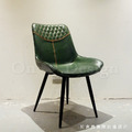 LOFT 法式 復古 工業風 鐵 咖啡廳 餐椅 仿油蠟皮 飛機 餐椅 - 綠皮_6