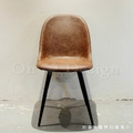 LOFT 法式 復古 工業風 鐵 咖啡廳 餐椅 仿油蠟皮 洛特 餐椅 - 深咖_4