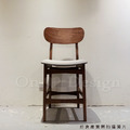 北歐 極簡 小清新 風格 中島吧檯椅 橡膠實木 胡桃色 艾莎吧檯椅 灰色-60H_3