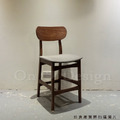北歐 極簡 小清新 風格 中島吧檯椅 橡膠實木 胡桃色 艾莎吧檯椅 灰色-60H_4