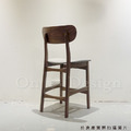 北歐 極簡 小清新 風格 中島吧檯椅 橡膠實木 胡桃色 艾莎吧檯椅 灰色-60H_5