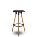 北歐 極簡 小清新 風格 多彩 維格 櫸木實木 吧檯椅 76H- 黑 特價