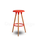 北歐 極簡 小清新 風格 多彩 維格 櫸木實木 吧檯椅 76H- 紅 特價